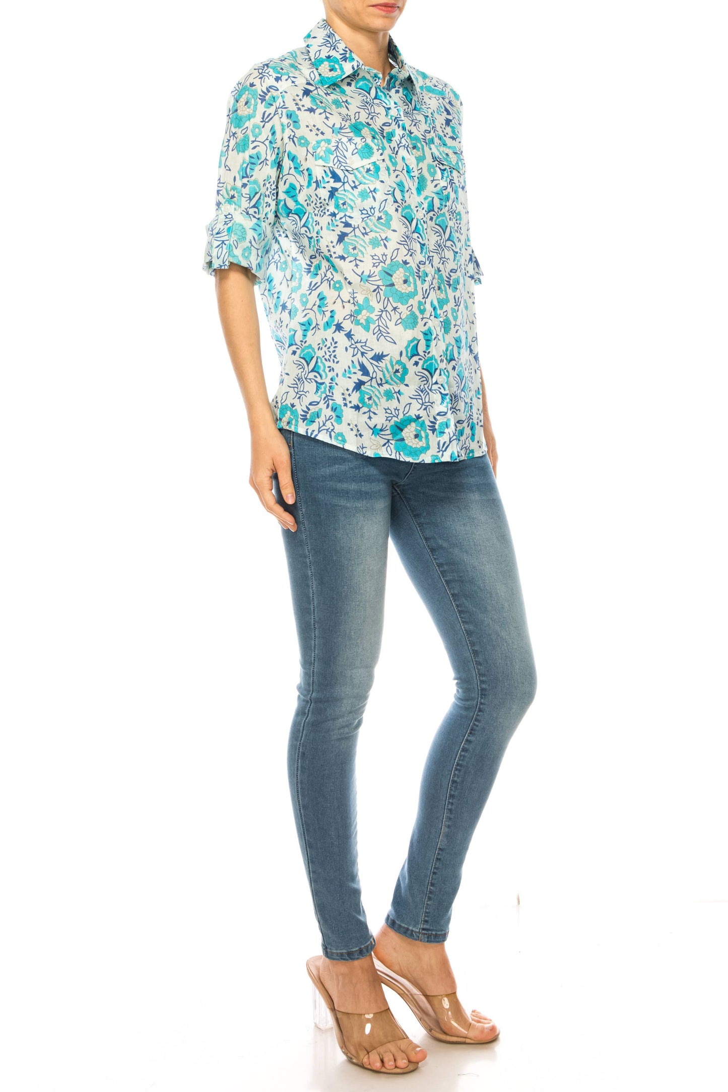 Blue Floral Shirt