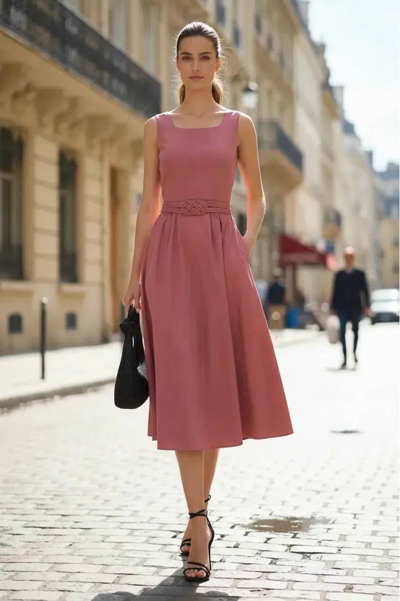 Belted Midi Dress
