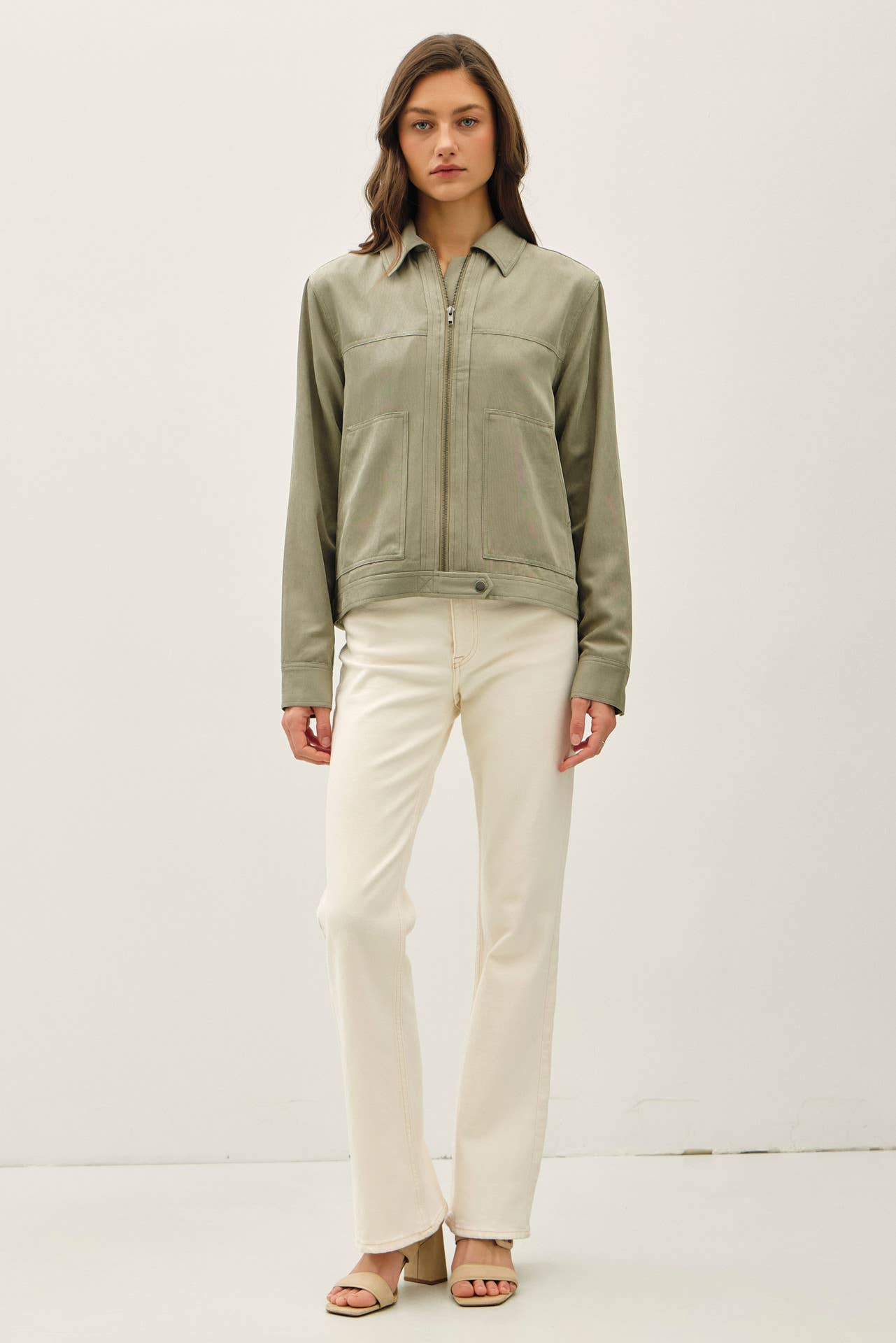 Zip Jacket Faux Suede