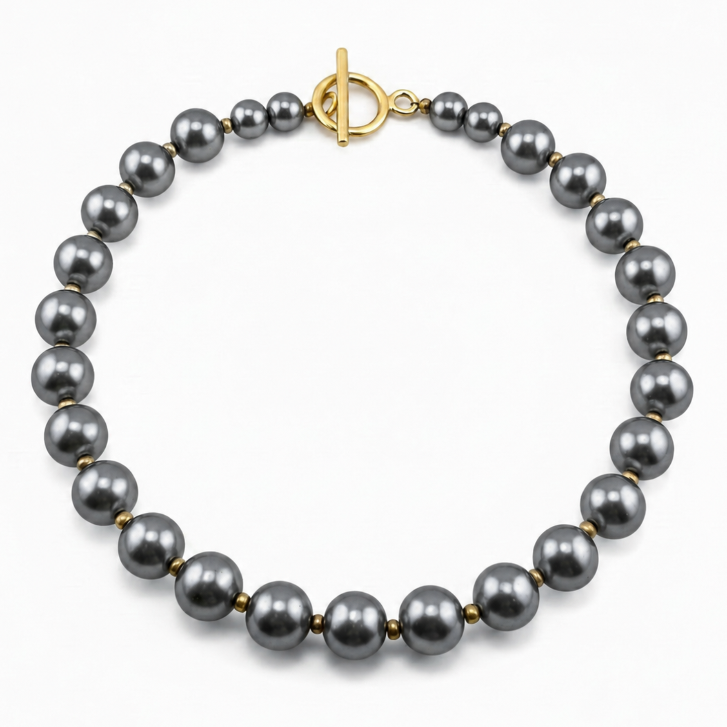 Pearl Necklace Gold Bead