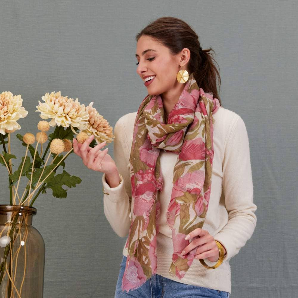 Poppies Pink Scarf