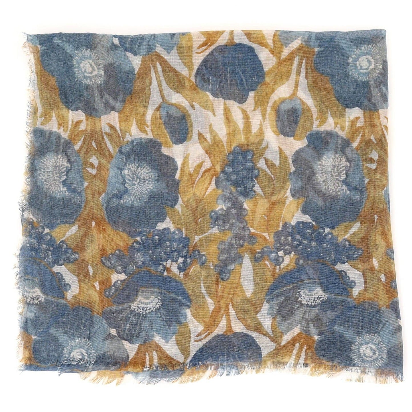 Poppies Blue Scarf