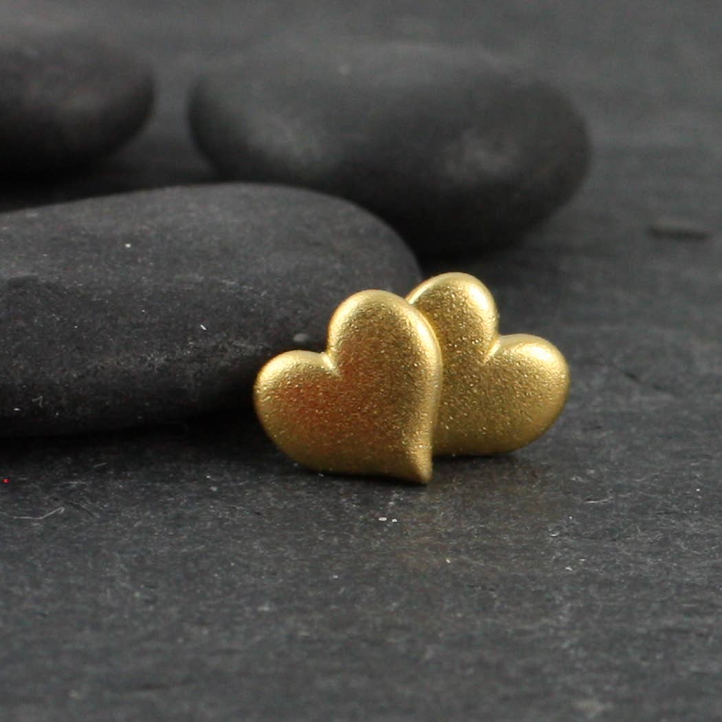 Tiny Puff Heart Post Earrings