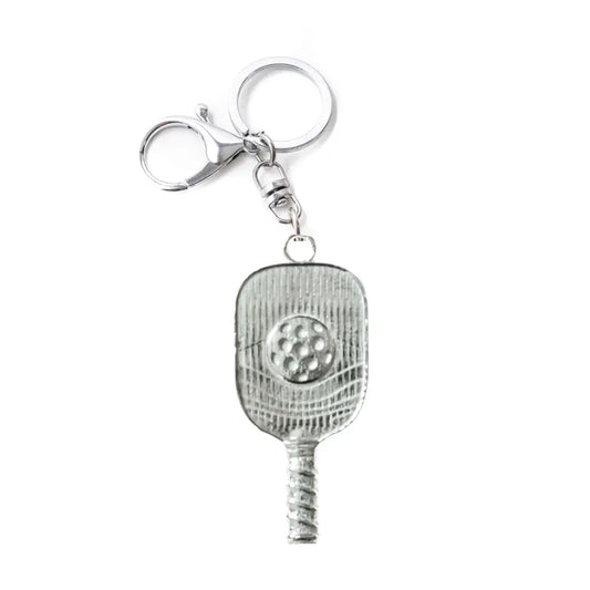 Pickleball Lg Keychain Pewter