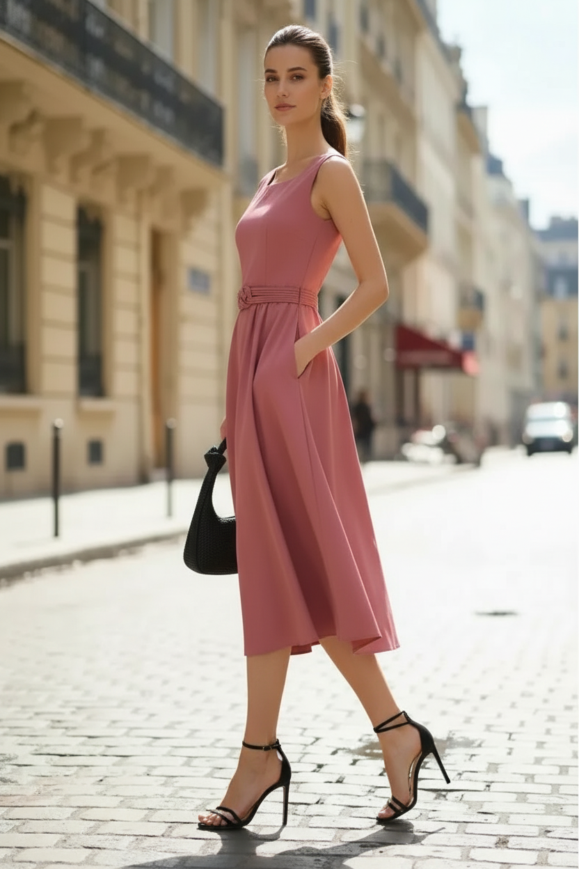 Belted Midi Dress