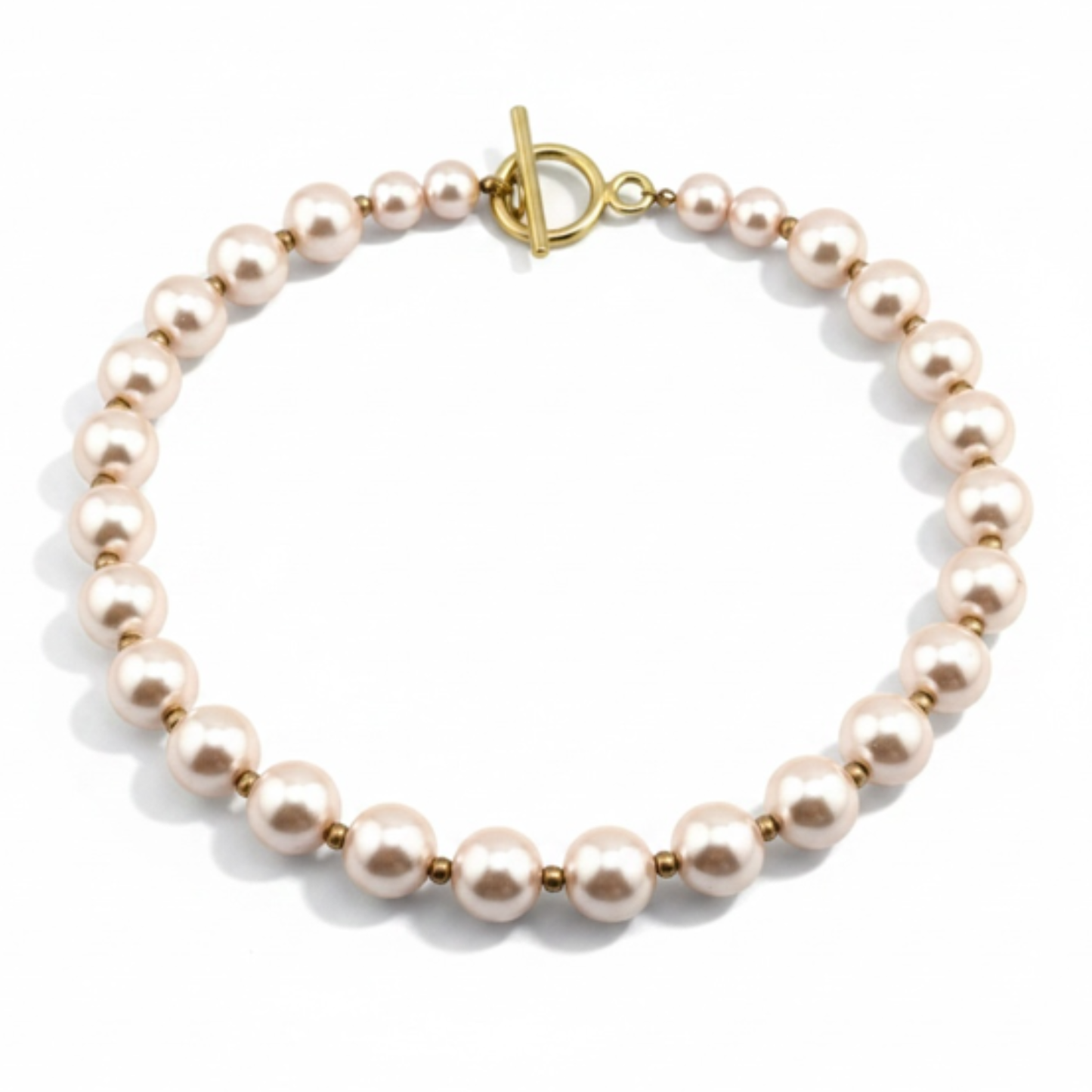 Pearl Necklace Gold Bead