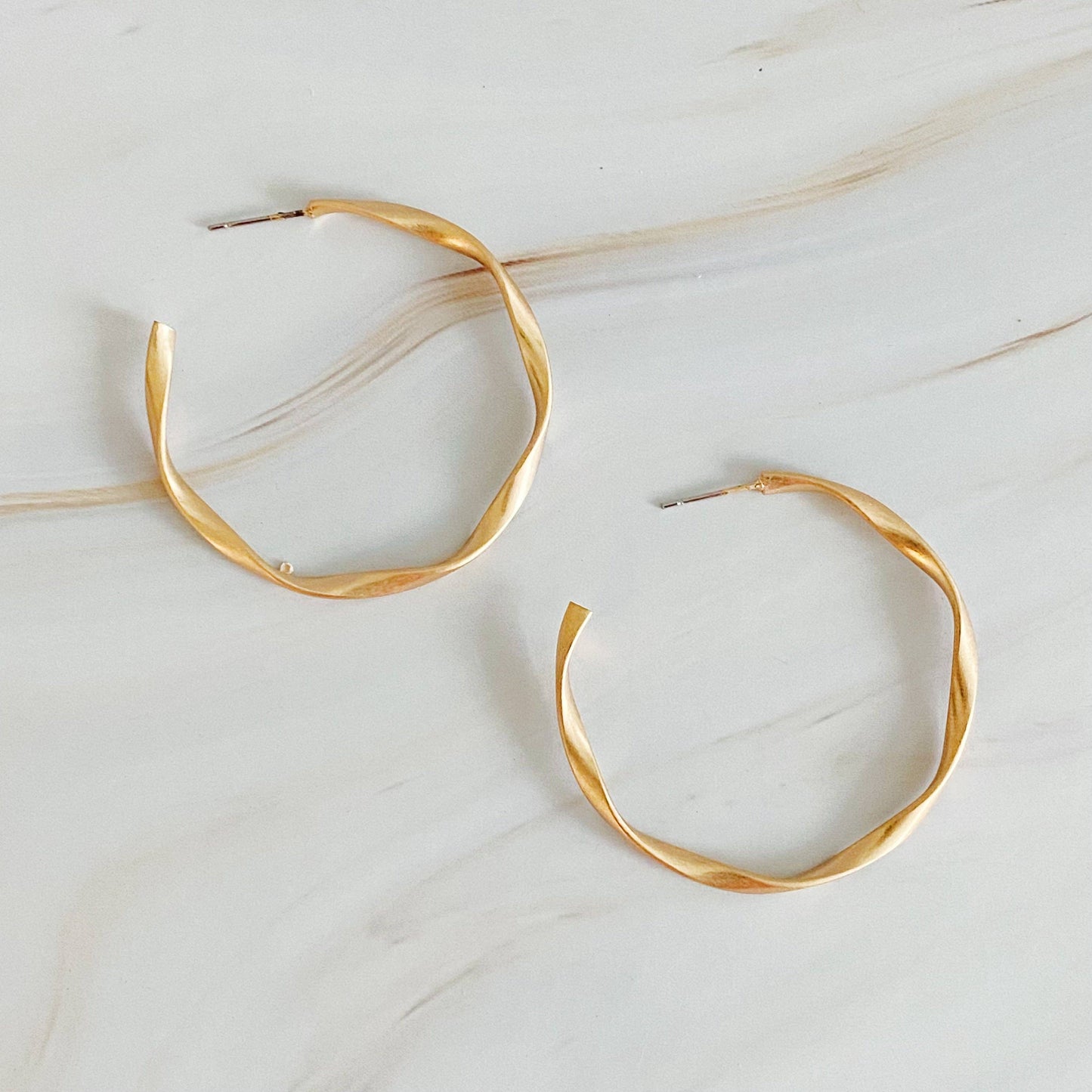 Gold Wave Hoop Earrings