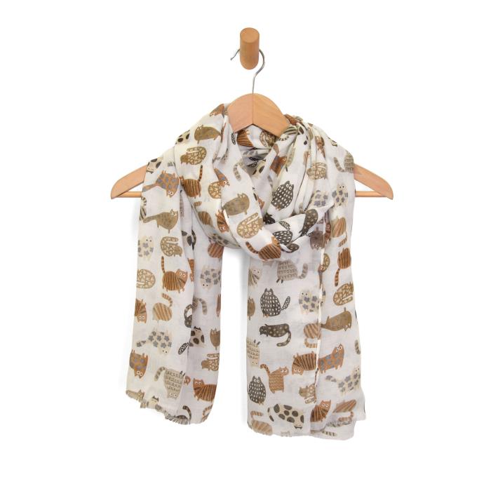 Printed Cats Scarf