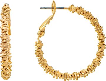 E4396G - Textured Gold Hoop