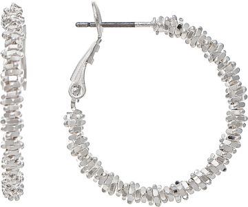 E4396S - Textured Silver Hoop