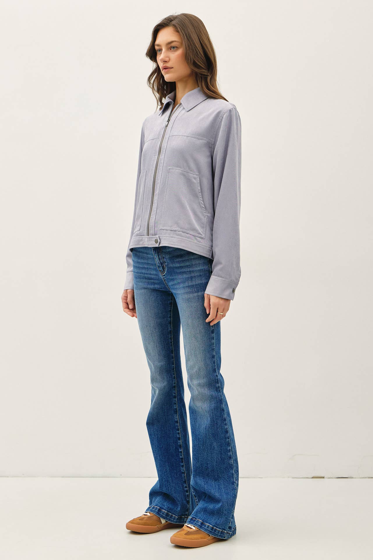 Zip Jacket Faux Suede