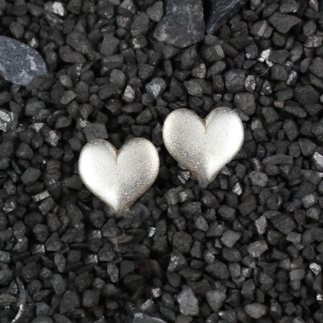 Tiny Puff Heart Post Earrings