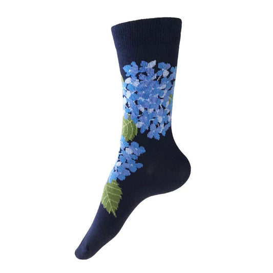 Hydrangea Socks Navy