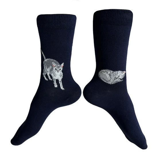Meow Socks Navy