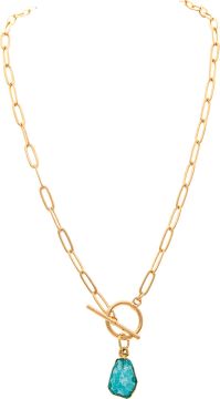 N2465BL Necklace Blue Druzy