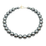 Grey Pearl Silver Necklace