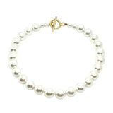 White Pearl Gold Necklace