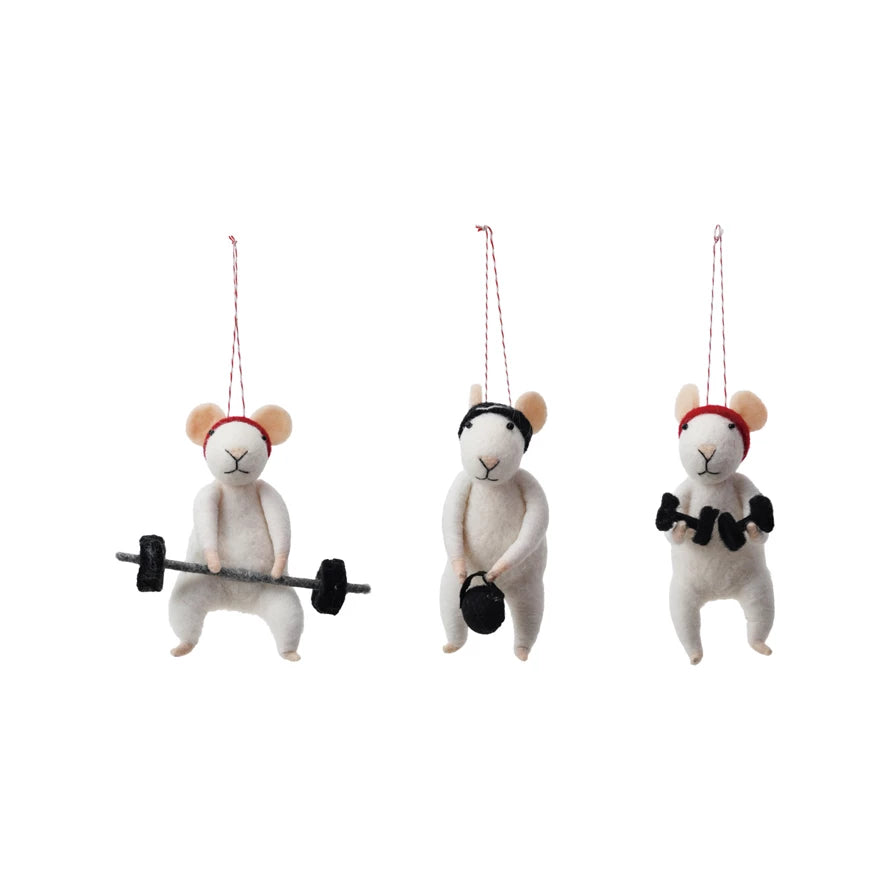 Workout Mouse Ornament